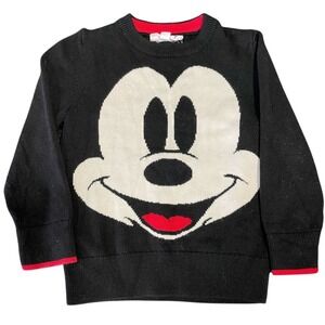 Baby Gap‎ Black Disney Mickey Mouse Toddler Sweater Size 4 Years Red Trim